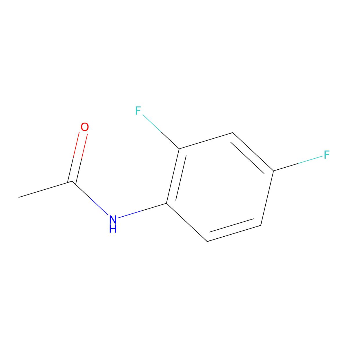 Acetamide, N-(2,4-difluorophenyl)- molecular structure, CAS 399-36-0