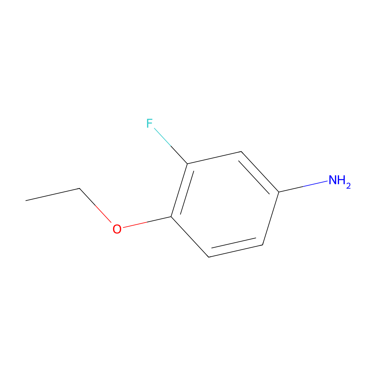 4-Ethoxy-3-fluoroaniline molecular structure, CAS 399-39-3