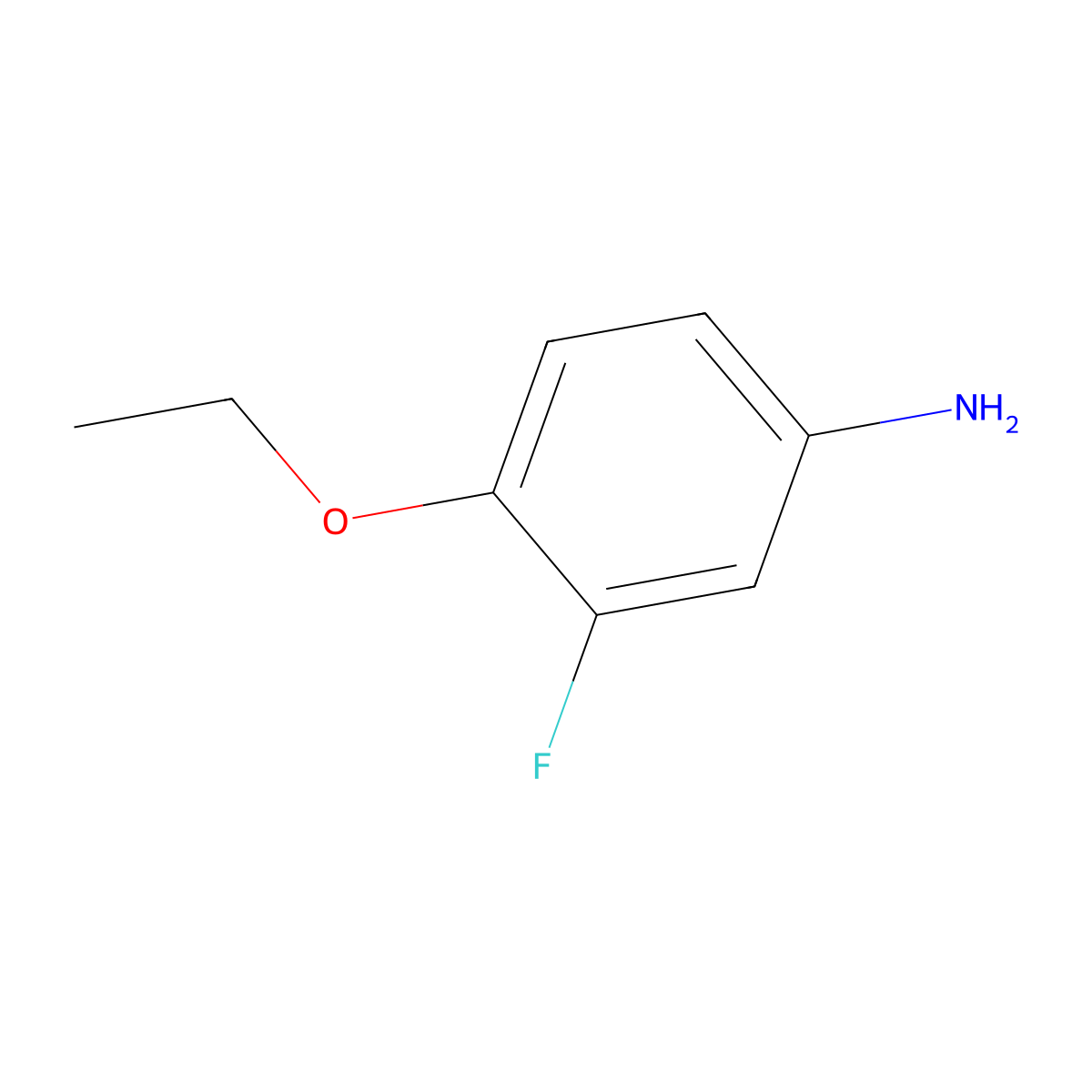 4-Ethoxy-3-fluoroaniline molecular structure, CAS 399-39-3