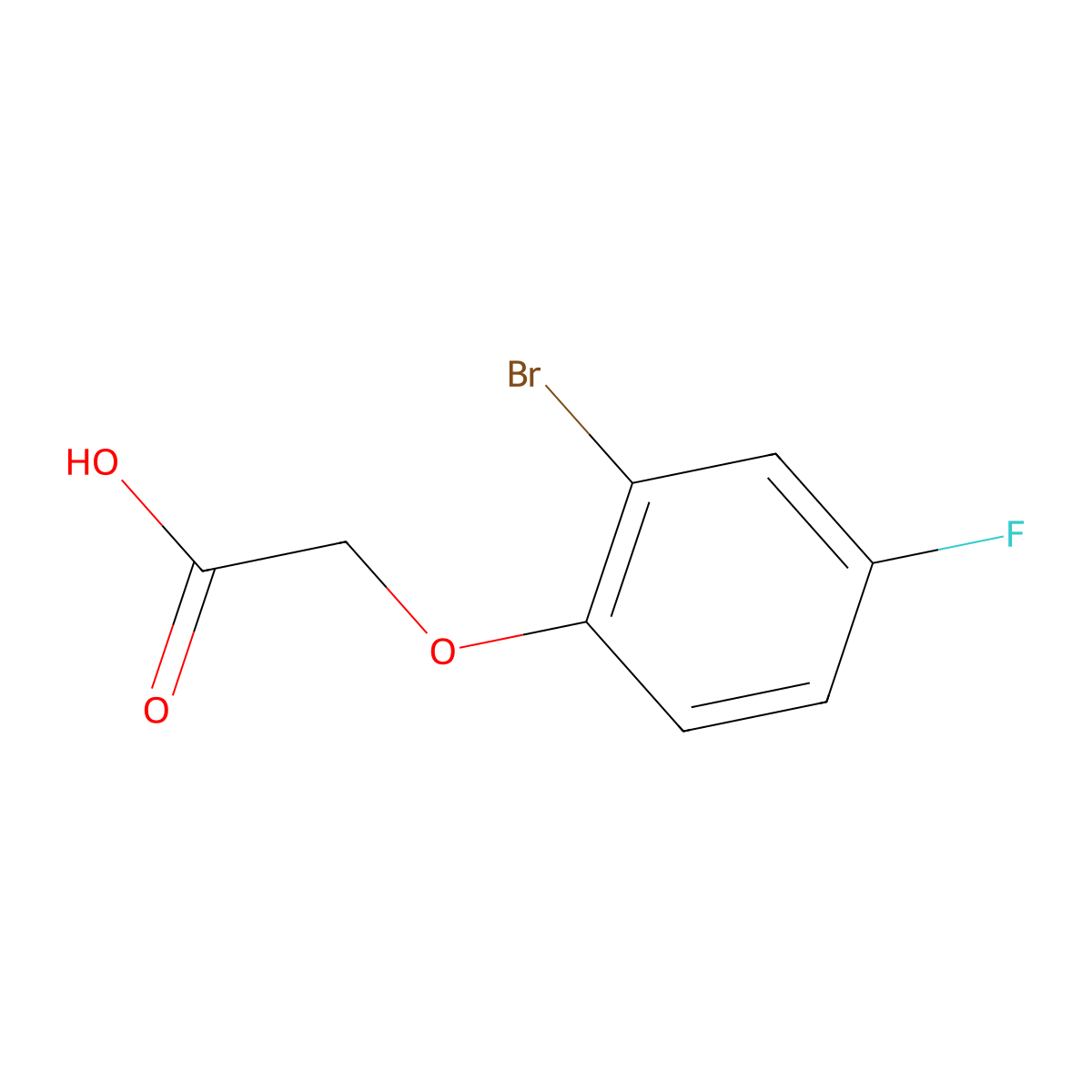 2-(2-Bromo-4-fluorophenoxy)acetic acid molecular structure, CAS 399-40-6