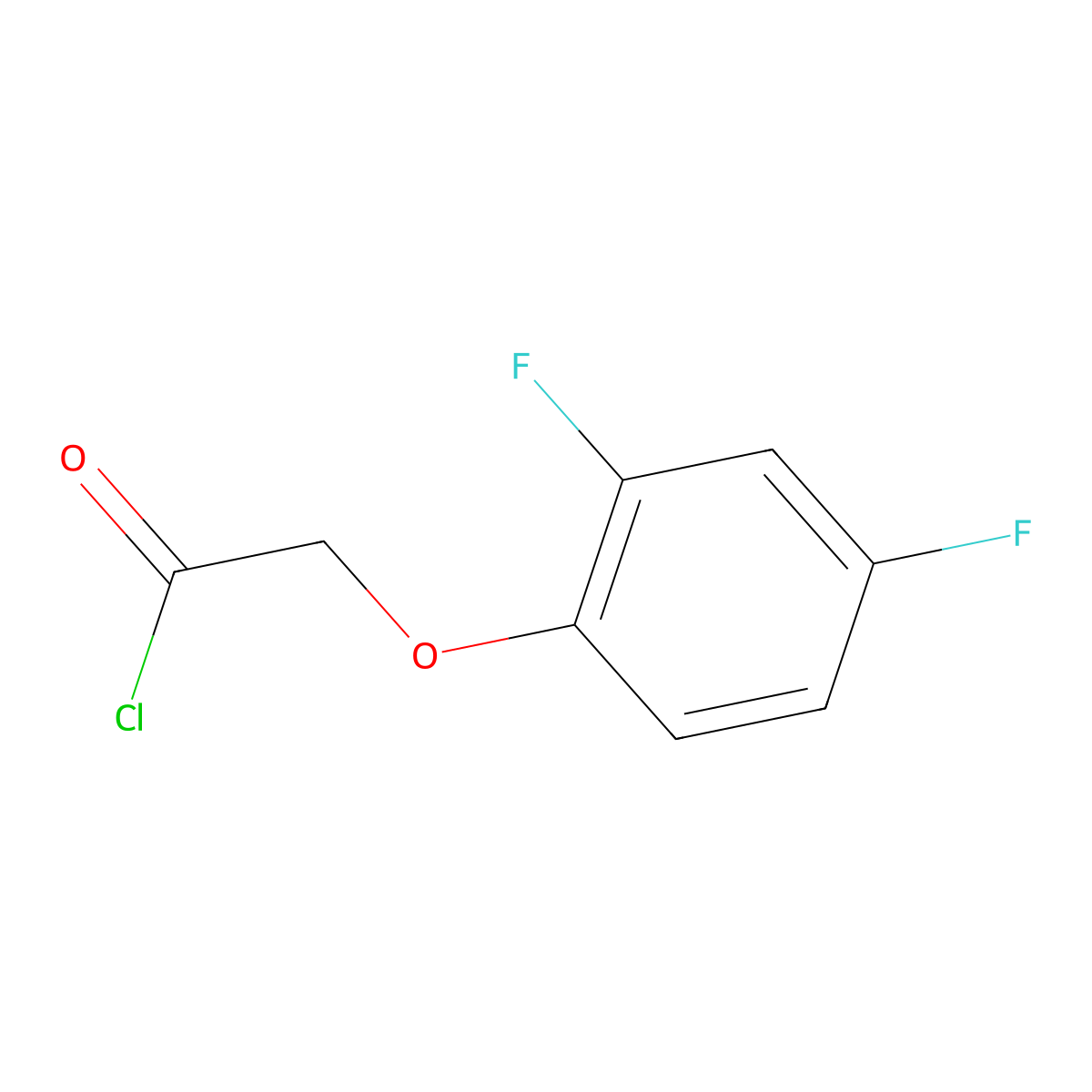 (2,4-Difluoro-phenoxy)-acetyl chloride molecular structure, CAS 399-42-8