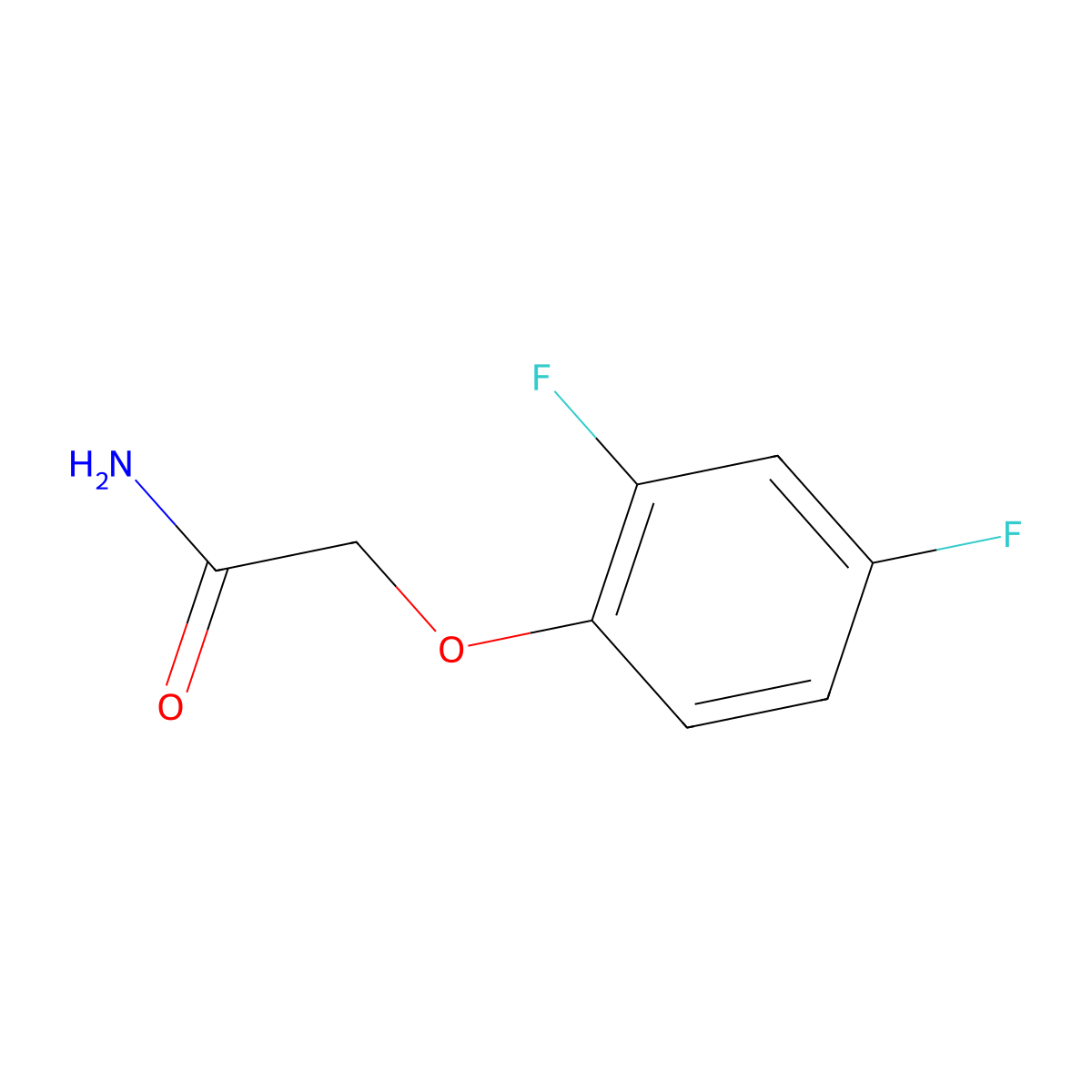 2-(2,4-Difluorophenoxy)acetamide molecular structure, CAS 399-43-9