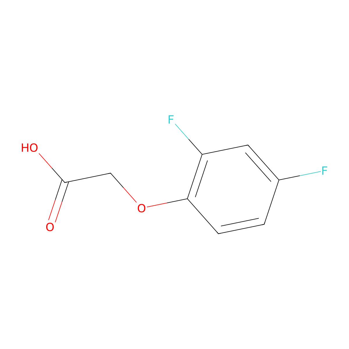 2-(2,4-Difluorophenoxy)acetic acid molecular structure, CAS 399-44-0