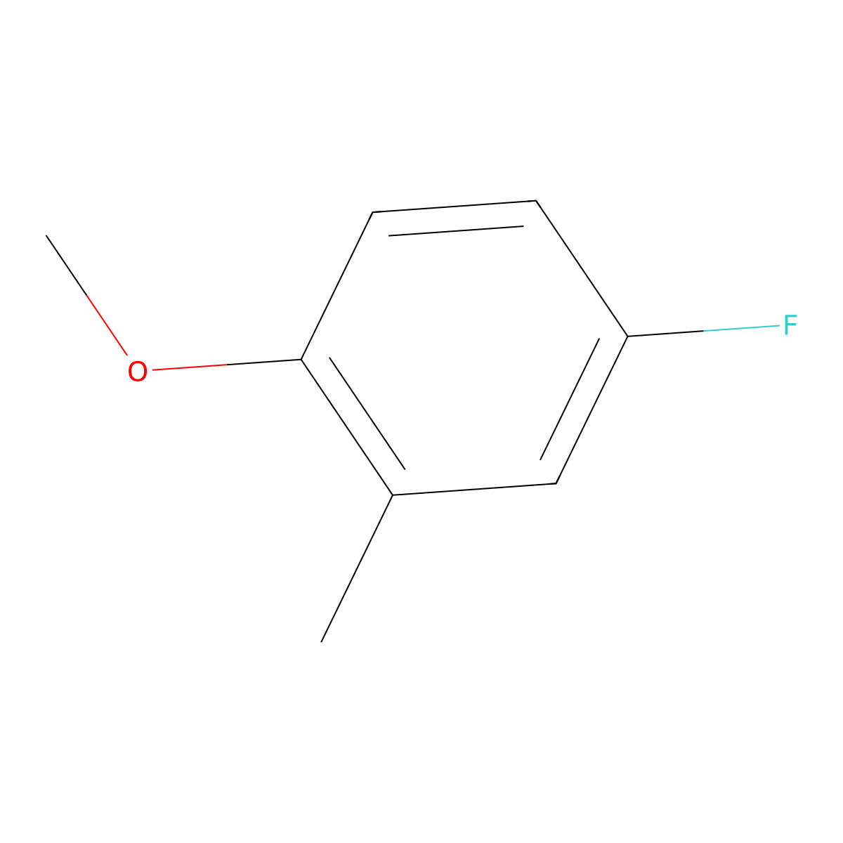 4-Fluoro-2-methylanisole molecular structure, CAS 399-54-2