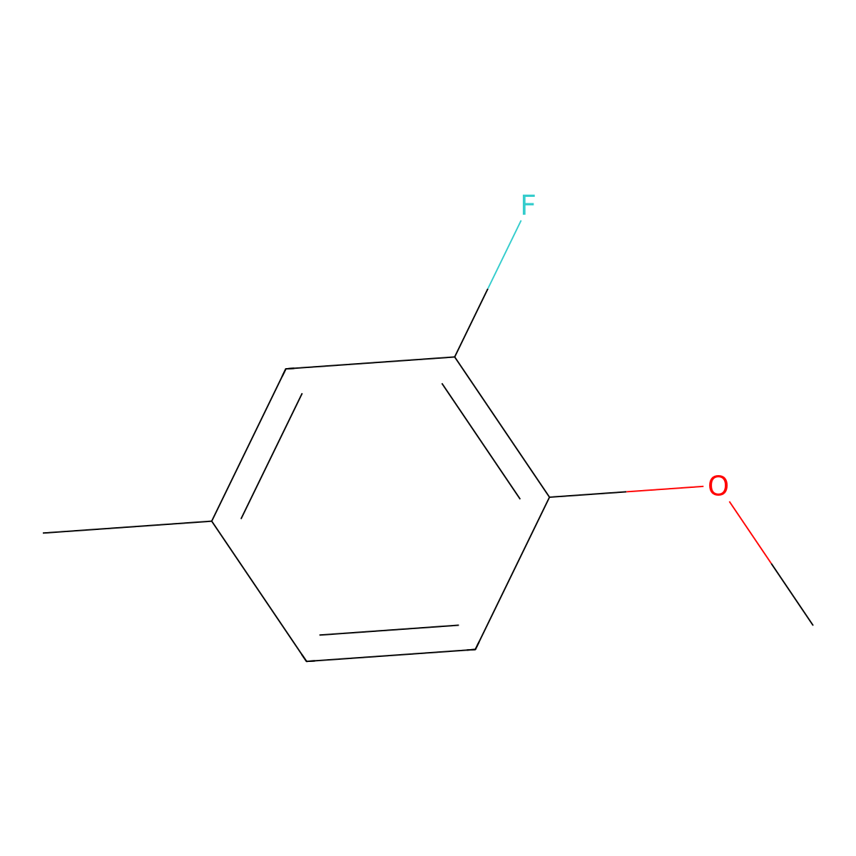 2-Fluoro-4-methylanisole molecular structure, CAS 399-55-3