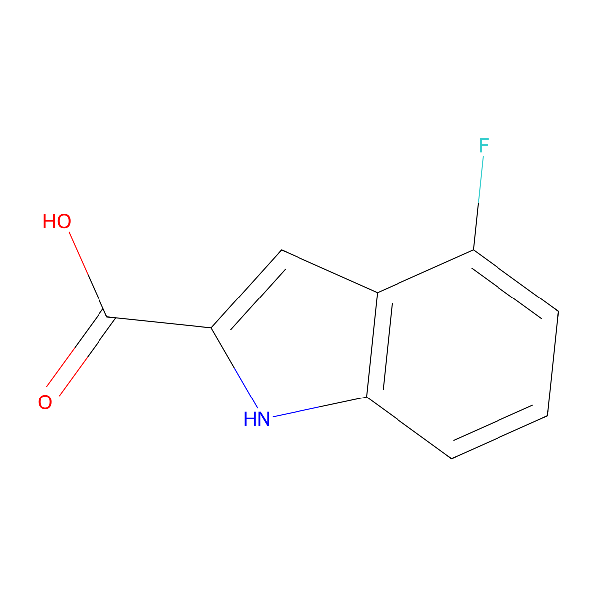 4-Fluoroindole-2-carboxylic acid molecular structure, CAS 399-68-8