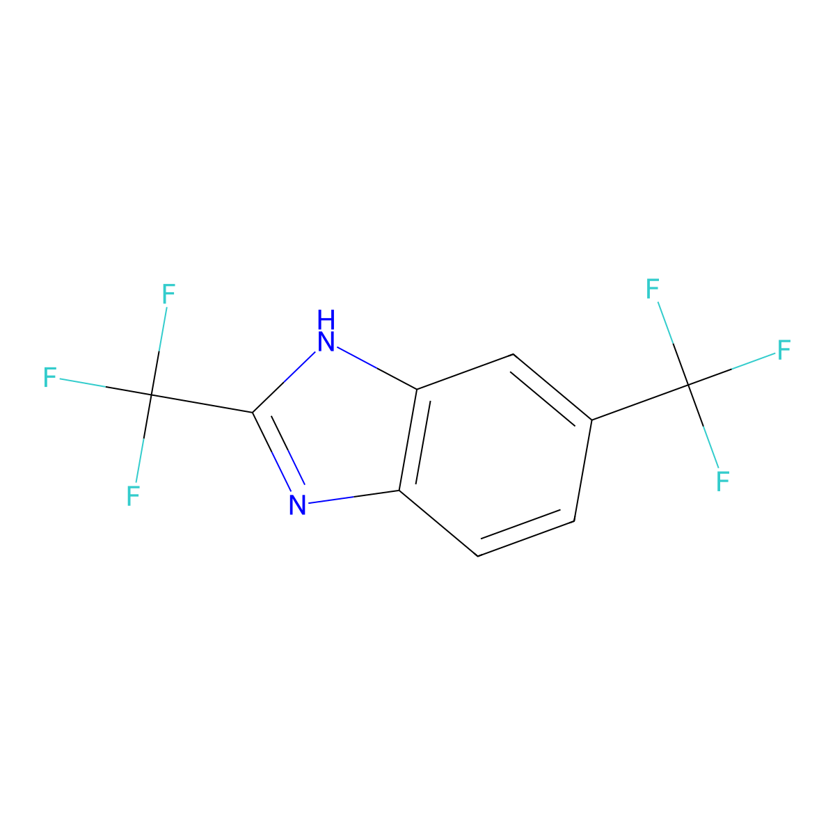 2,6-Bis(trifluoromethyl)-1H-benzimidazole molecular structure, CAS 399-69-9