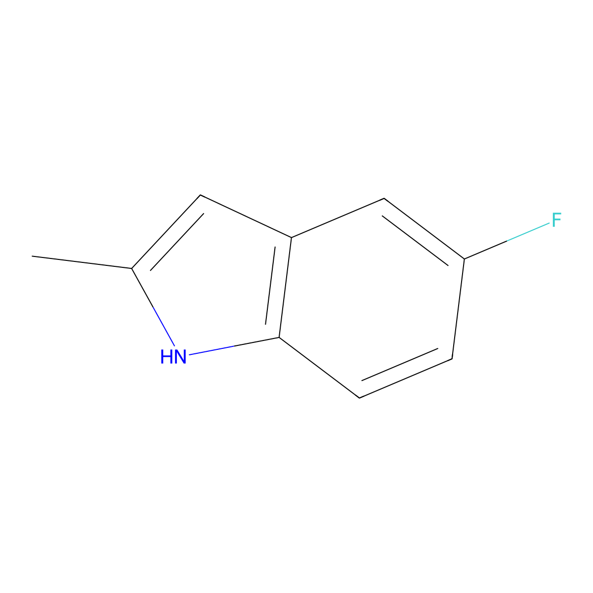 5-Fluoro-2-methylindole molecular structure, CAS 399-72-4