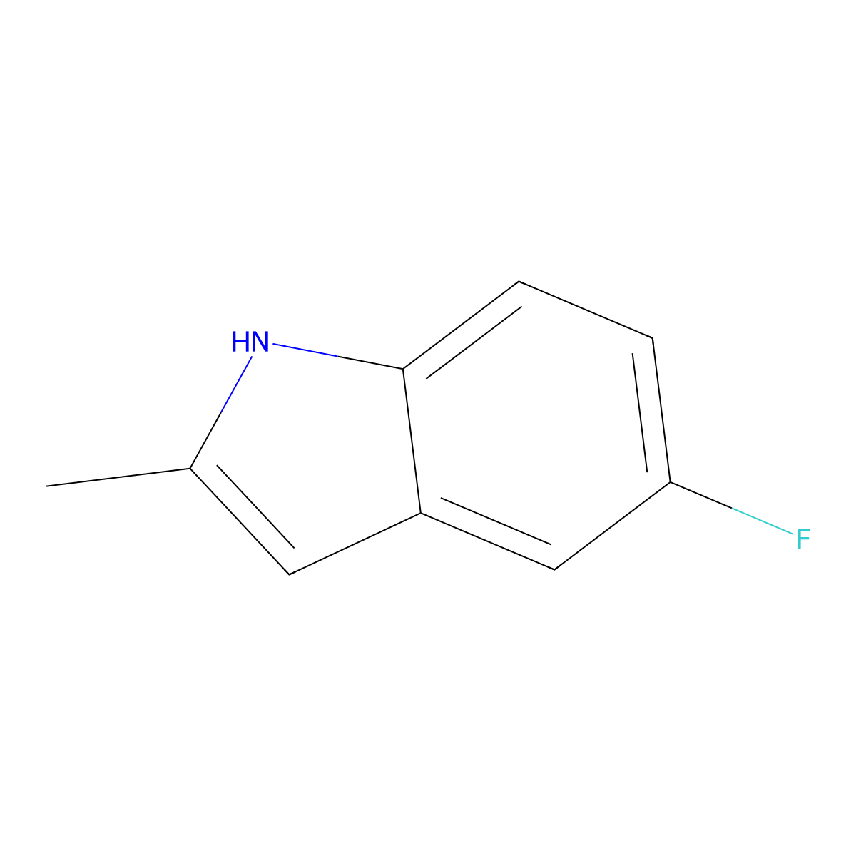 5-Fluoro-2-methylindole molecular structure, CAS 399-72-4