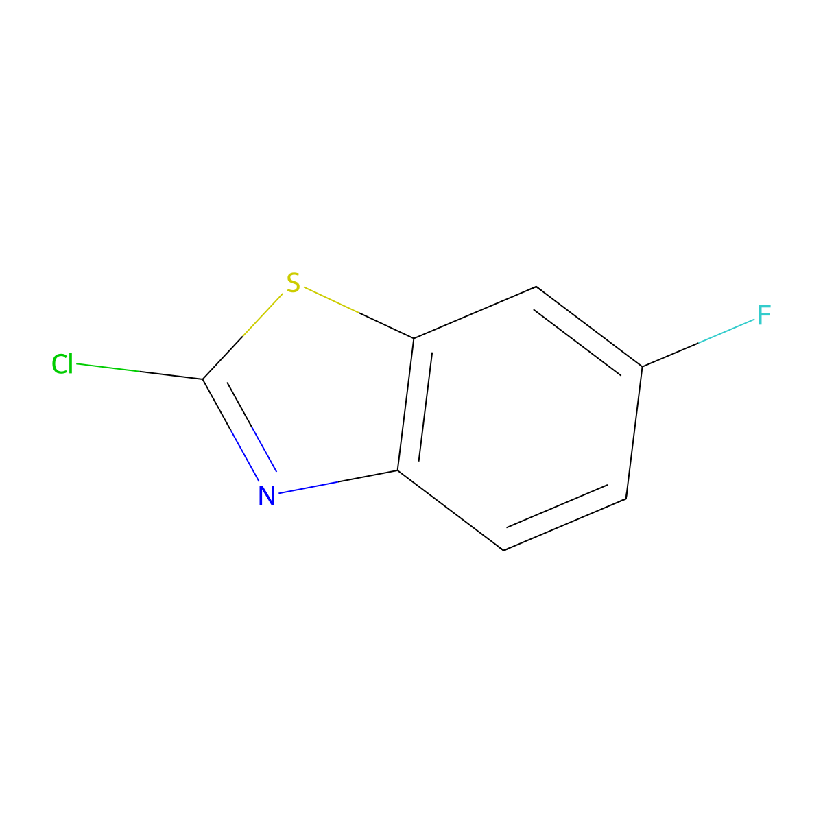 2-Chloro-6-fluorobenzothiazole molecular structure, CAS 399-74-6