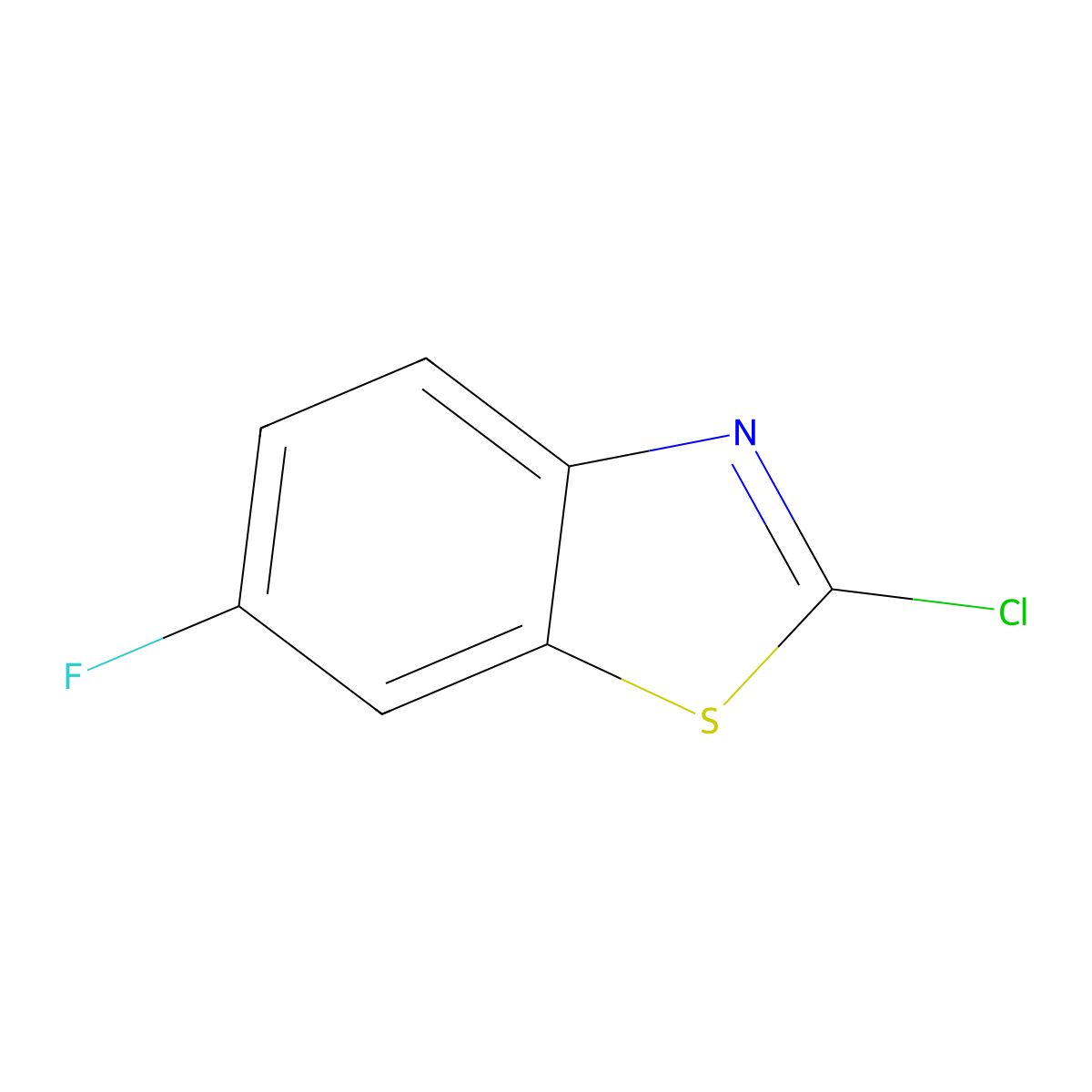 2-Chloro-6-fluorobenzothiazole molecular structure, CAS 399-74-6
