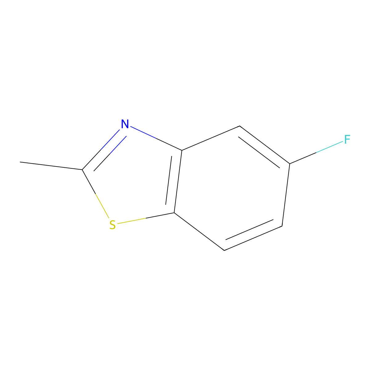 5-Fluoro-2-methylbenzothiazole molecular structure, CAS 399-75-7
