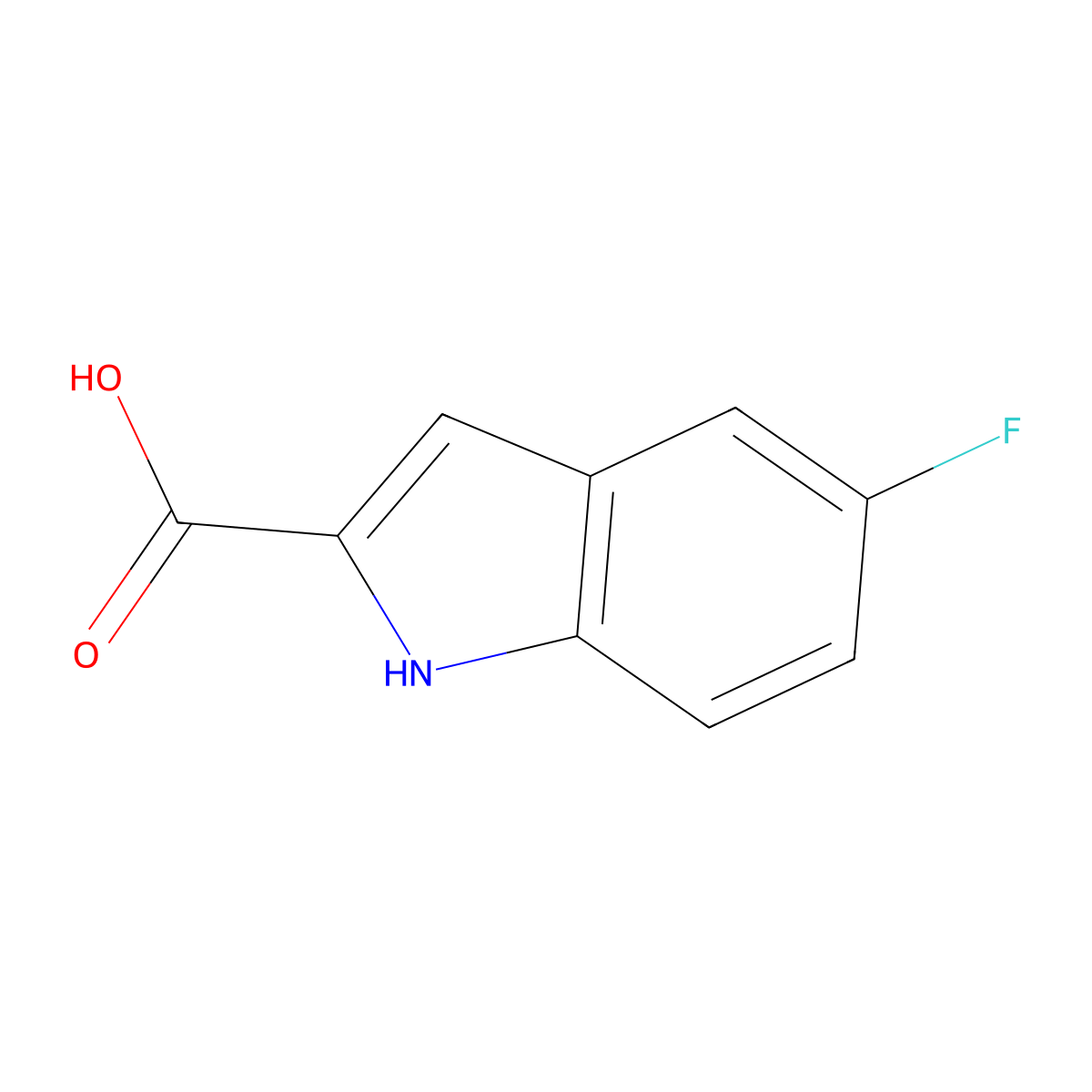 5-Fluoroindole-2-carboxylic acid molecular structure, CAS 399-76-8