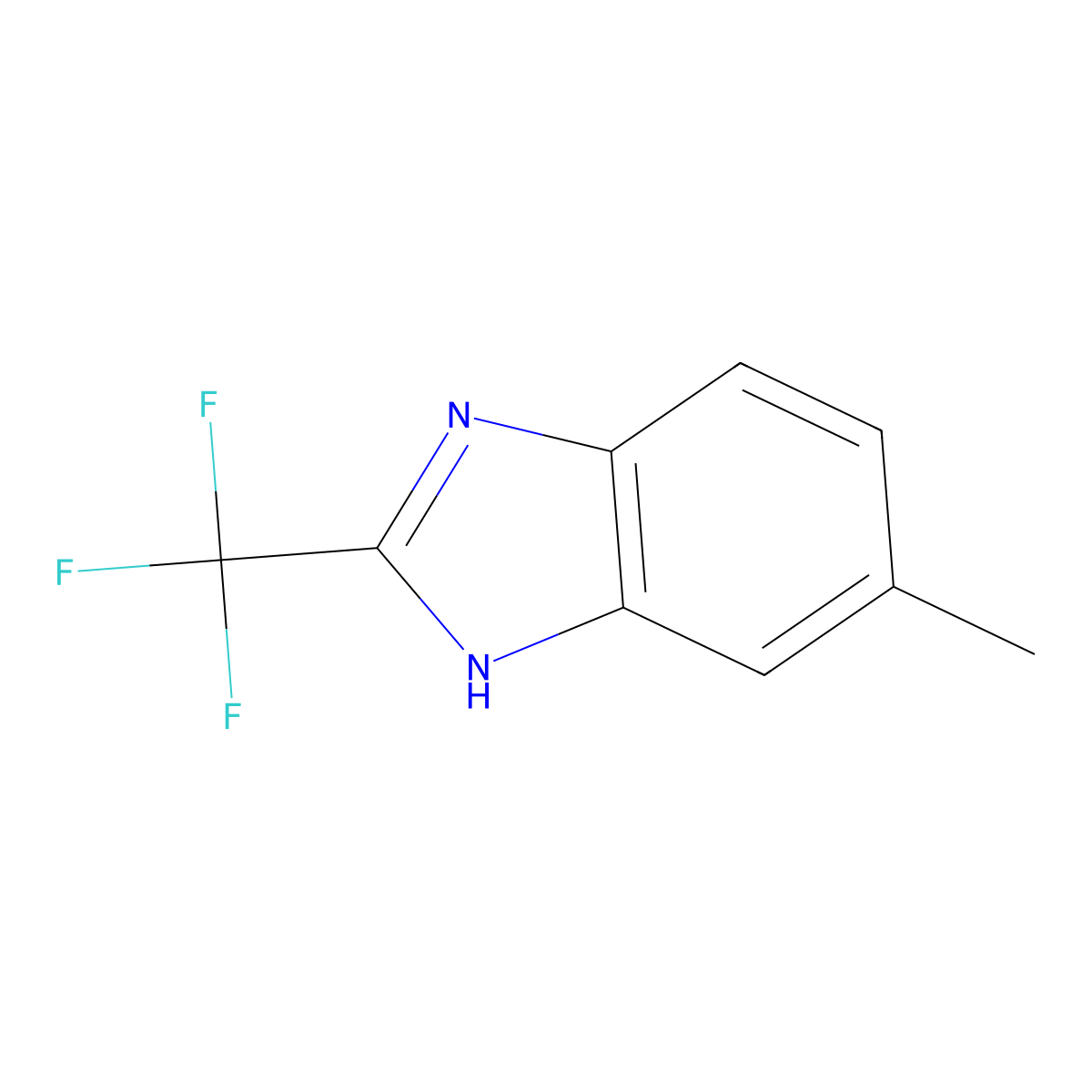 Benzimidazole, 5-methyl-2-(trifluoromethyl)- molecular structure, CAS 399-77-9
