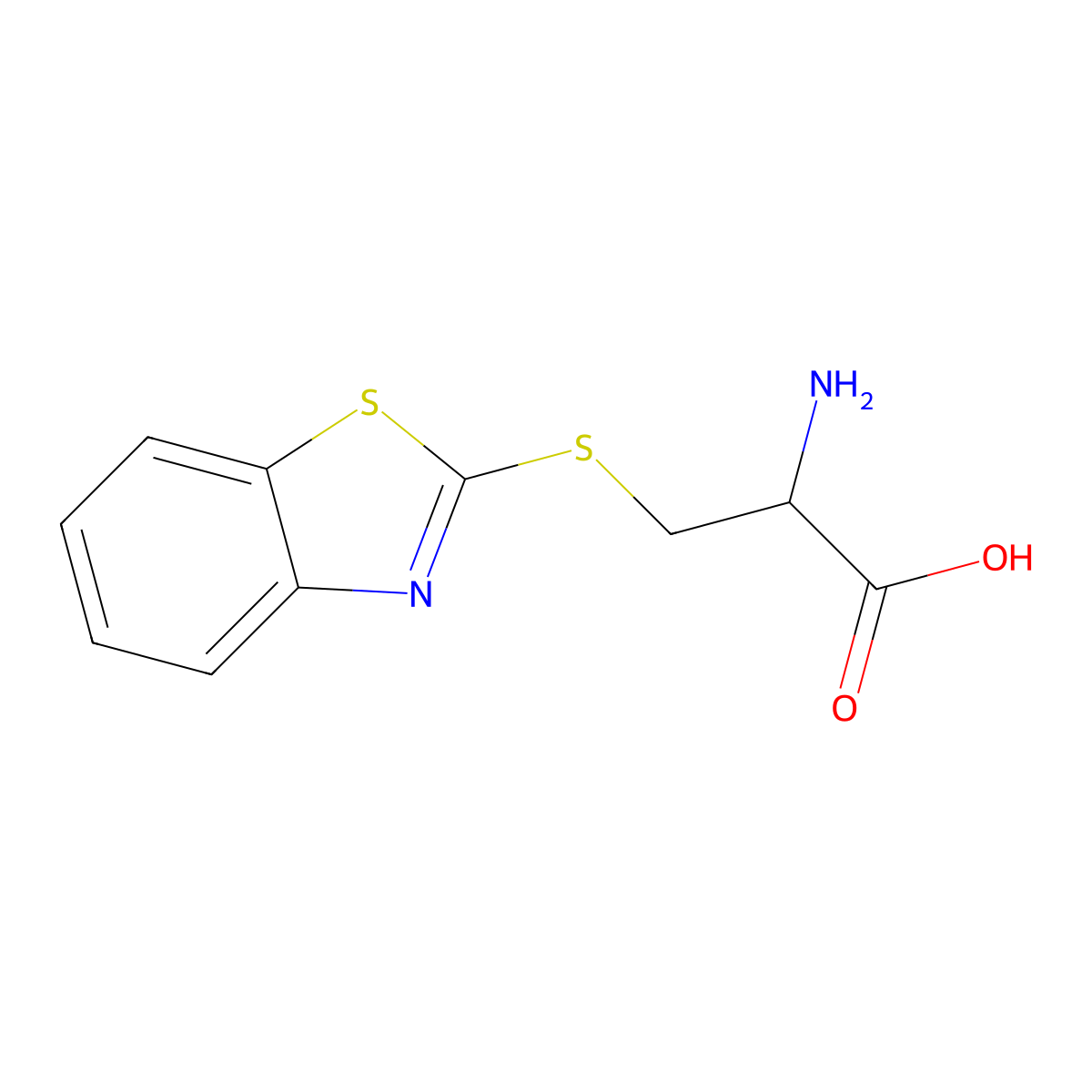 S-(2-Benzothiazolyl)cysteine molecular structure, CAS 399-82-6
