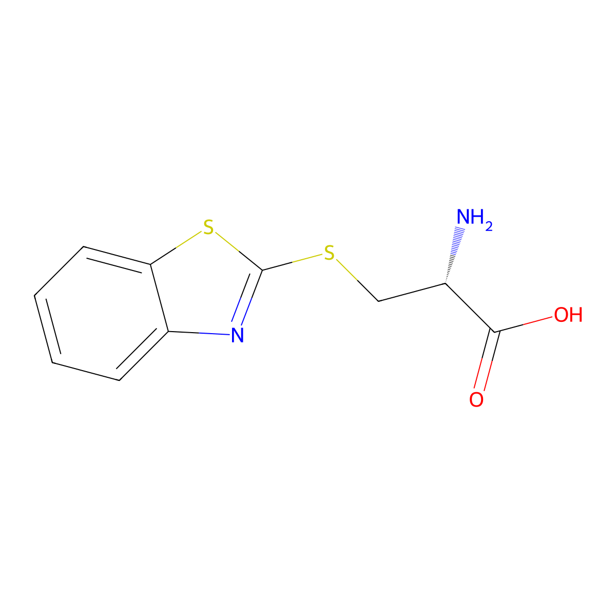 S-(2-Benzothiazolyl)cysteine molecular structure, CAS 399-82-6