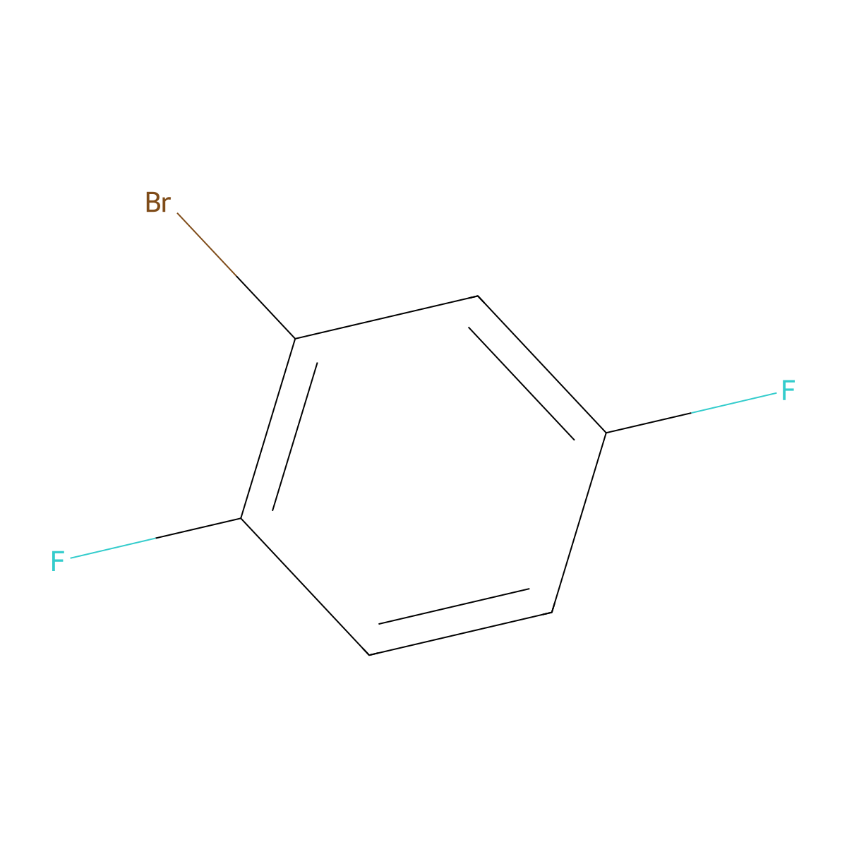 2-Bromo-1,4-difluorobenzene molecular structure, CAS 399-94-0