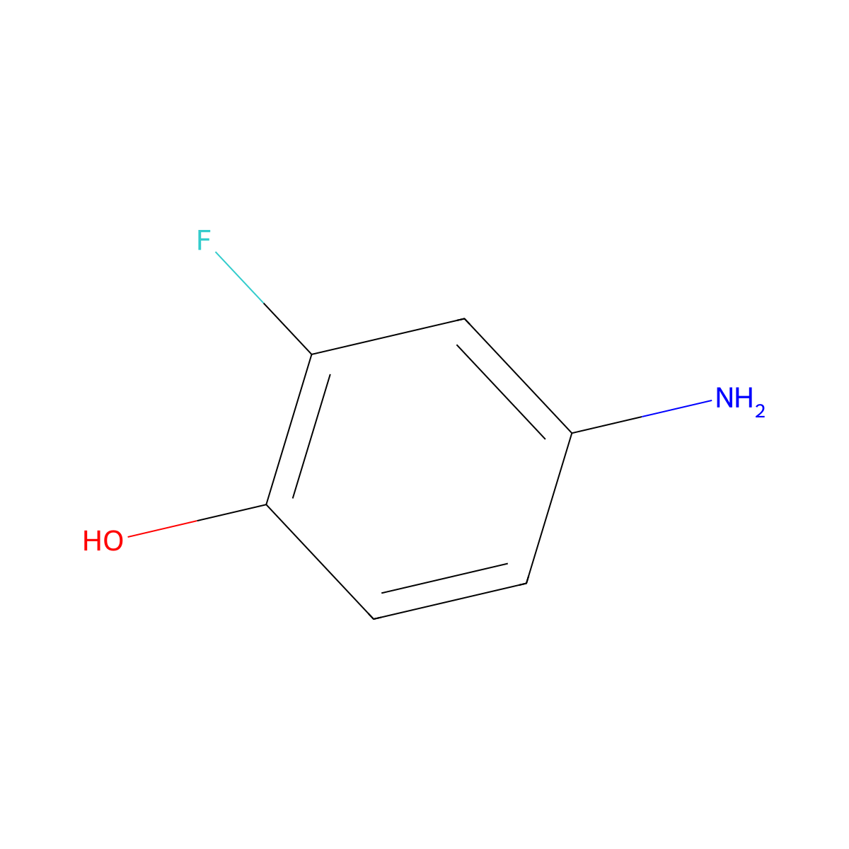 Phenol, 4-amino-2-fluoro- molecular structure, CAS 399-96-2