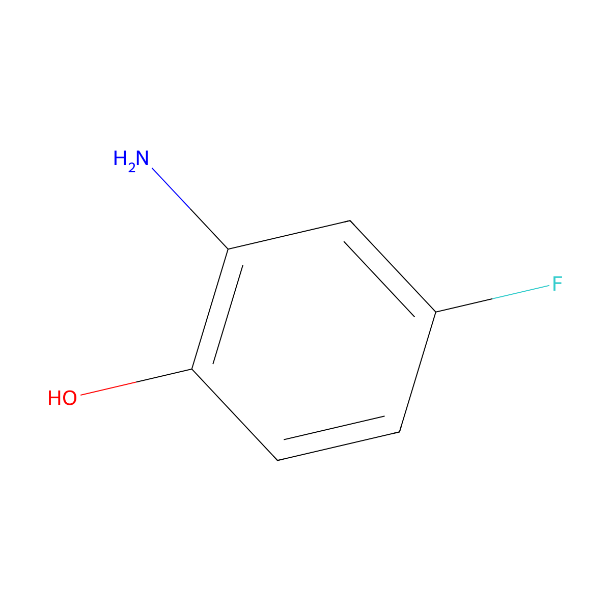 2-Amino-4-fluorophenol molecular structure, CAS 399-97-3