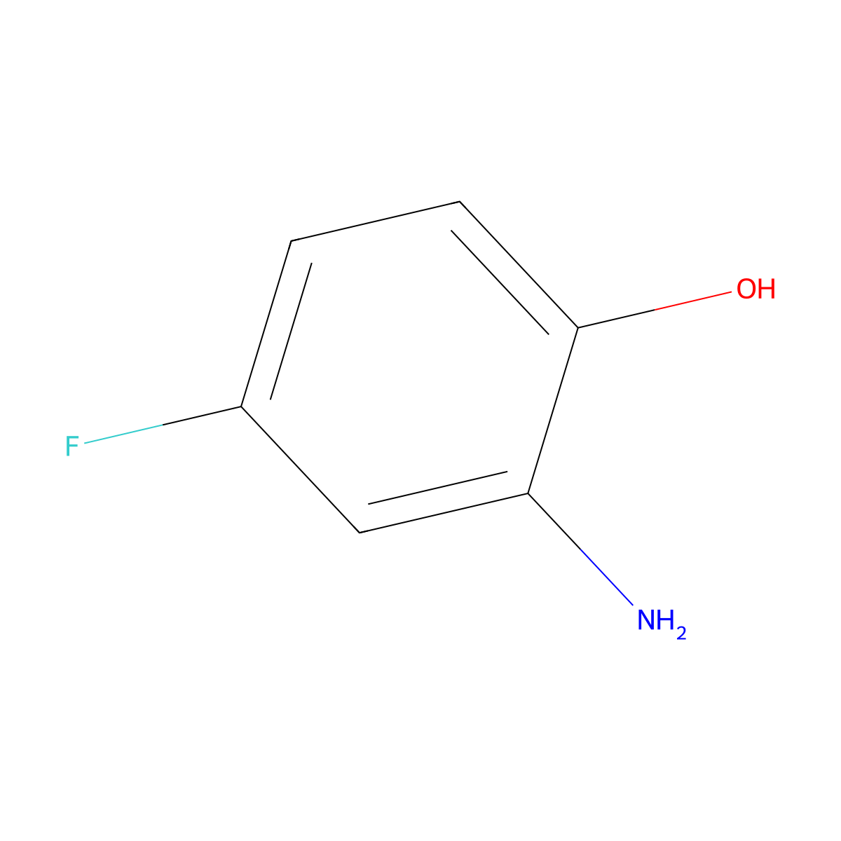 2-Amino-4-fluorophenol molecular structure, CAS 399-97-3