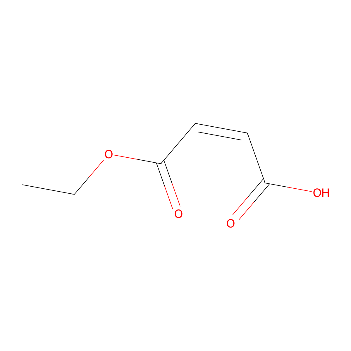 Monoethyl maleate molecular structure, CAS 3990-03-2