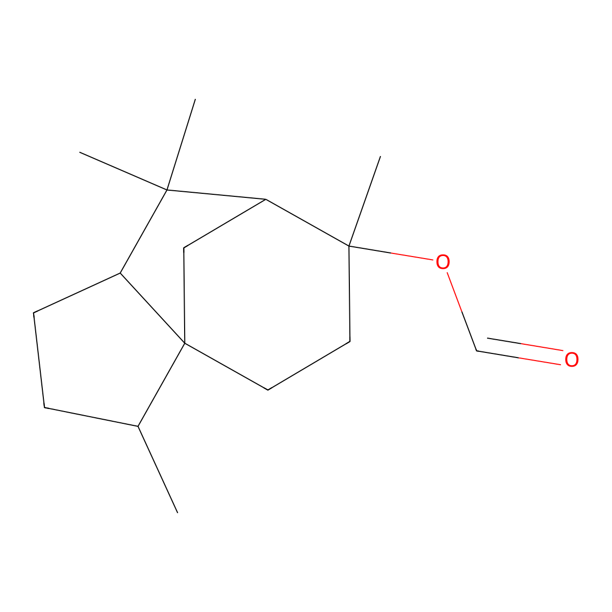 Cedrol formate molecular structure, CAS 39900-38-4