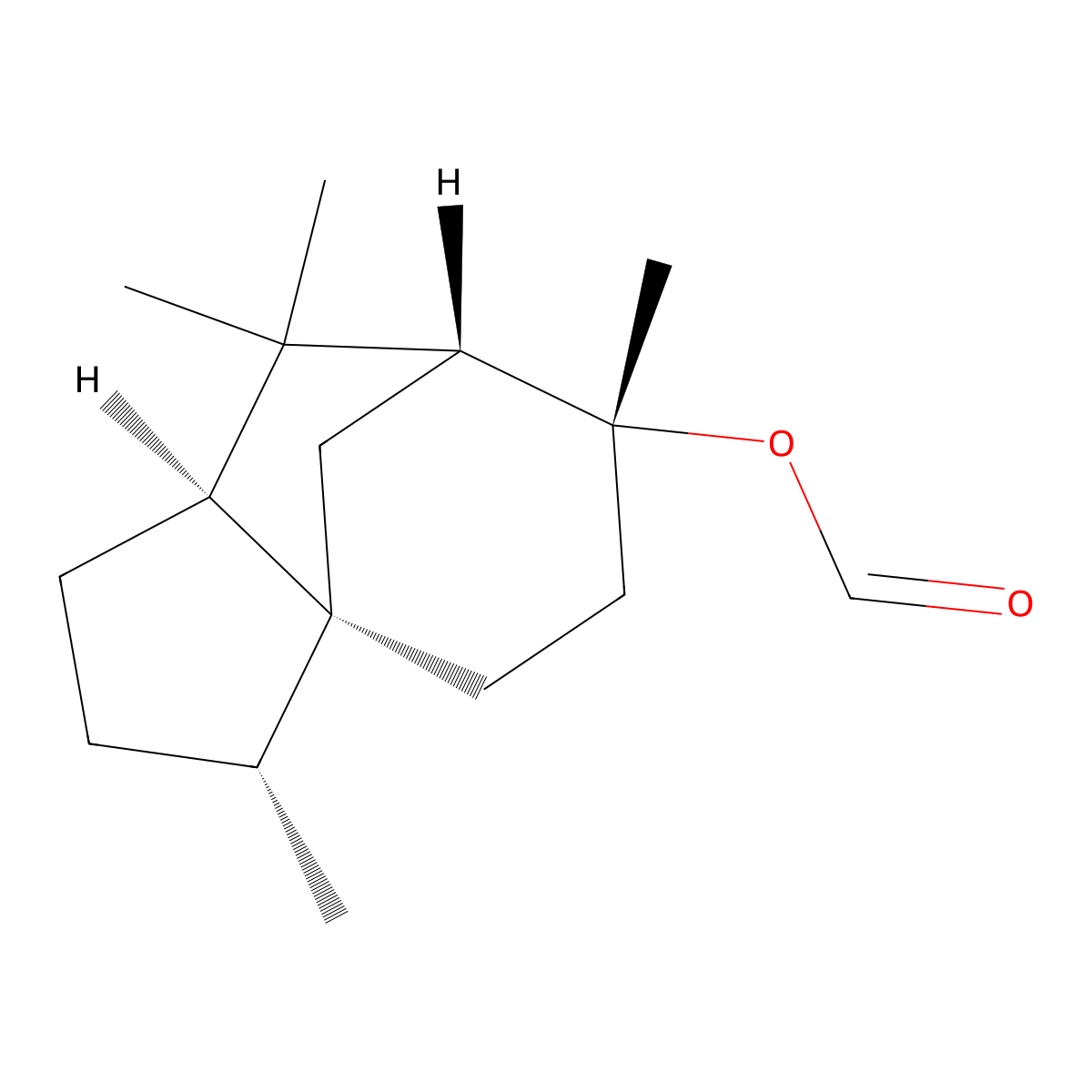 Cedrol formate molecular structure, CAS 39900-38-4