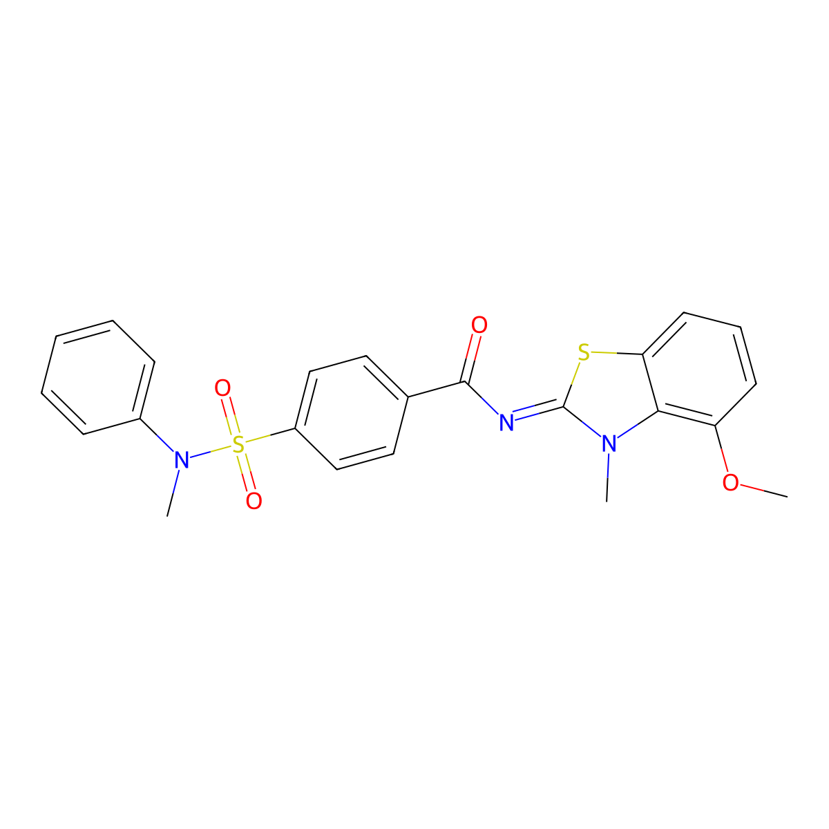 N-(4-methoxy-3-methyl-1,3-benzothiazol-2-ylidene)-4-[methyl(phenyl)sulfamoyl]benzamide molecular structure, CAS 399000-18-1