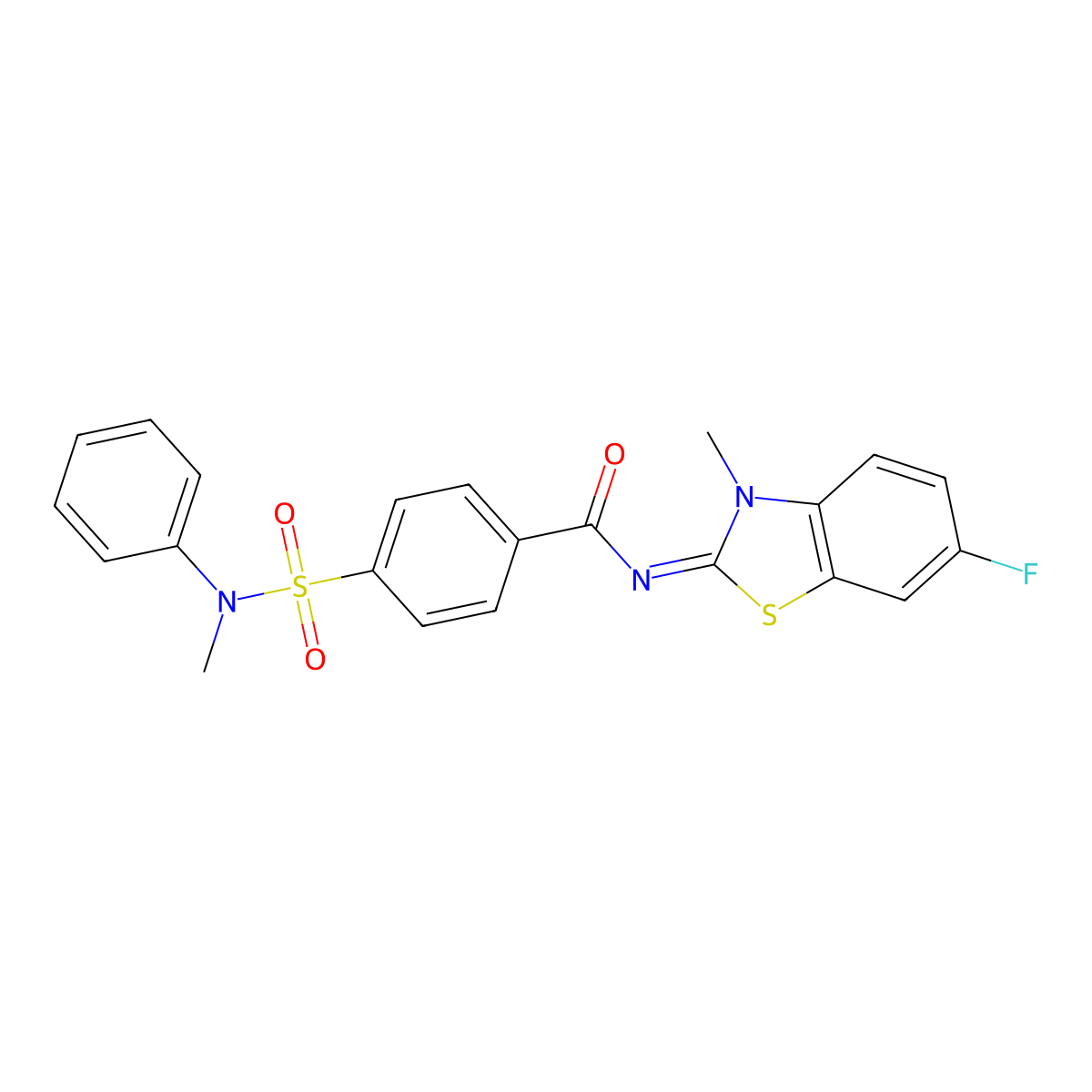 (E)-N-(6-fluoro-3-methylbenzo[d]thiazol-2(3H)-ylidene)-4-(N-methyl-N-phenylsulfamoyl)benzamide molecular structure, CAS 399000-21-6
