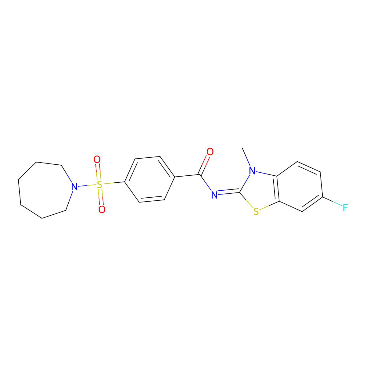 (E)-4-(azepan-1-ylsulfonyl)-N-(6-fluoro-3-methylbenzo[d]thiazol-2(3H)-ylidene)benzamide molecular structure, CAS 399000-30-7