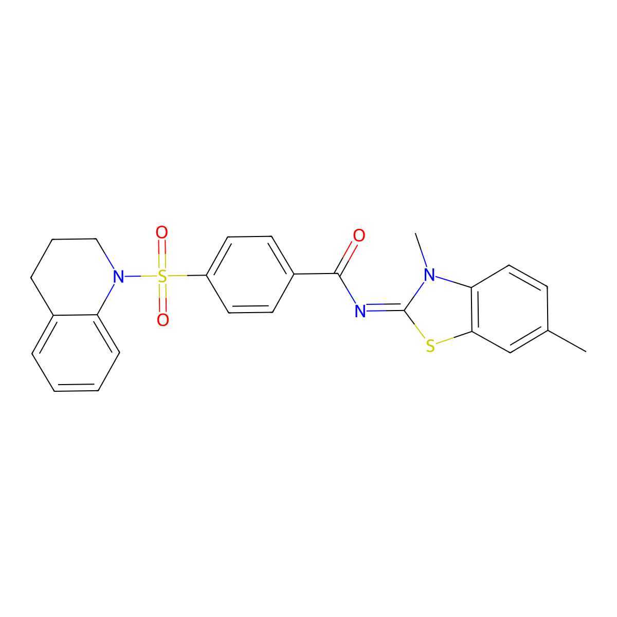(E)-4-((3,4-dihydroquinolin-1(2H)-yl)sulfonyl)-N-(3,6-dimethylbenzo[d]thiazol-2(3H)-ylidene)benzamide molecular structure, CAS 399000-35-2