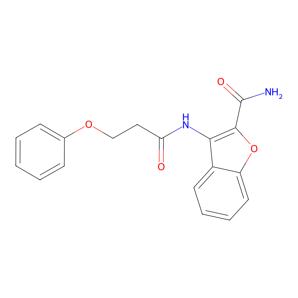 3-(3-Phenoxypropanamido)benzofuran-2-carboxamide molecular structure, CAS 399000-40-9