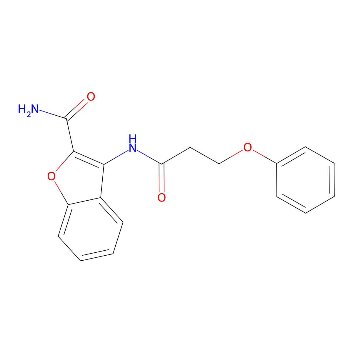 3-(3-Phenoxypropanamido)benzofuran-2-carboxamide molecular structure, CAS 399000-40-9