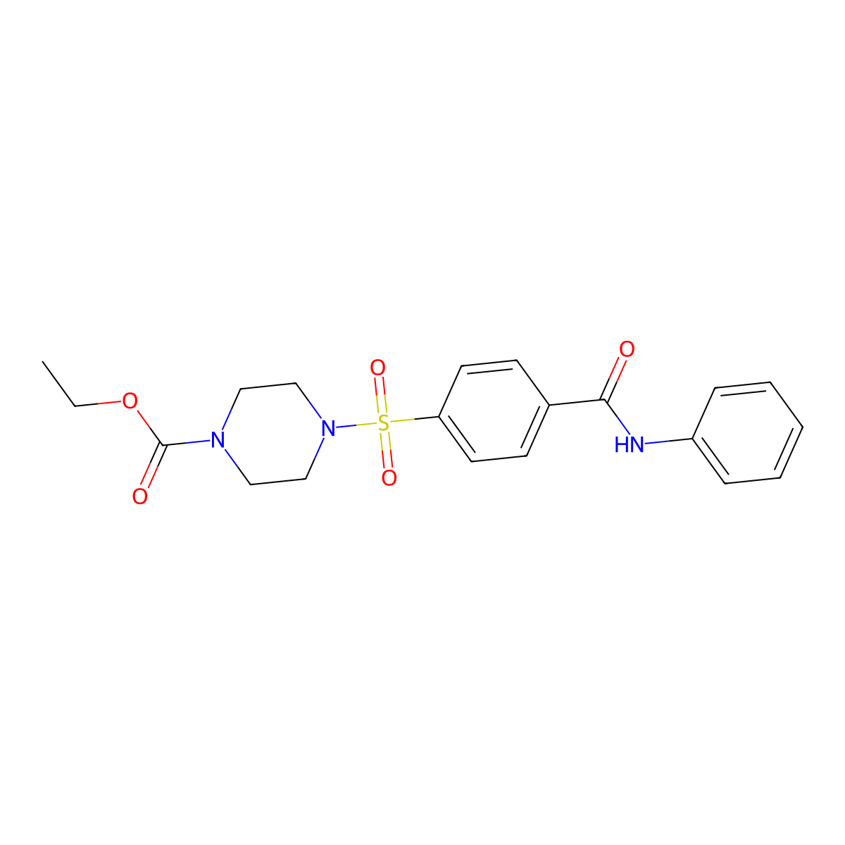 Ethyl 4-[4-(phenylcarbamoyl)phenyl]sulfonylpiperazine-1-carboxylate molecular structure, CAS 399000-77-2