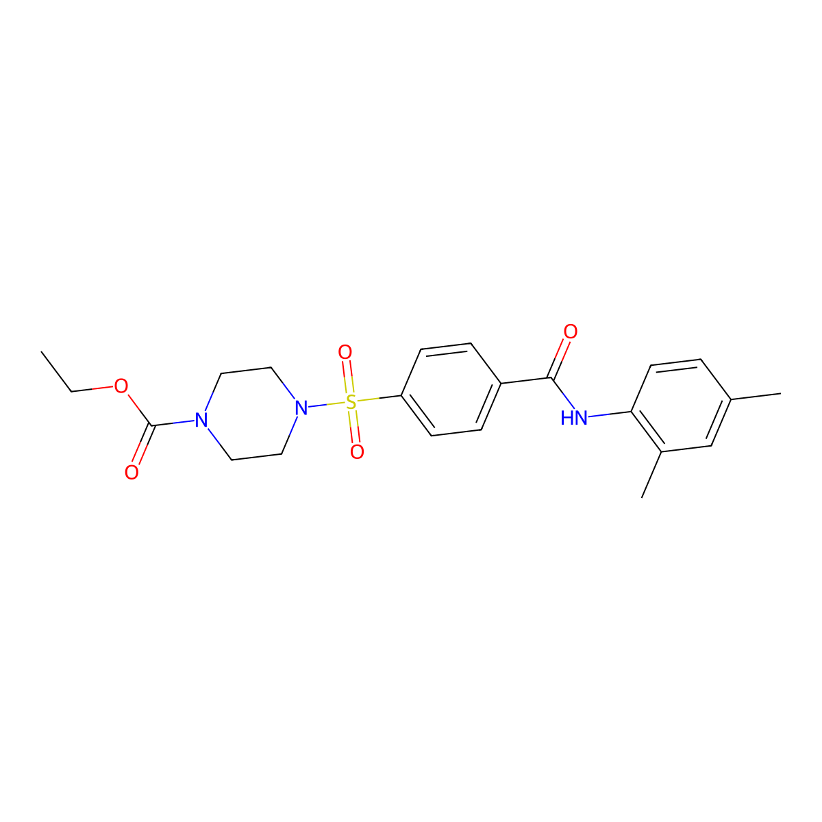 Ethyl 4-[4-[(2,4-dimethylphenyl)carbamoyl]phenyl]sulfonylpiperazine-1-carboxylate molecular structure, CAS 399000-89-6