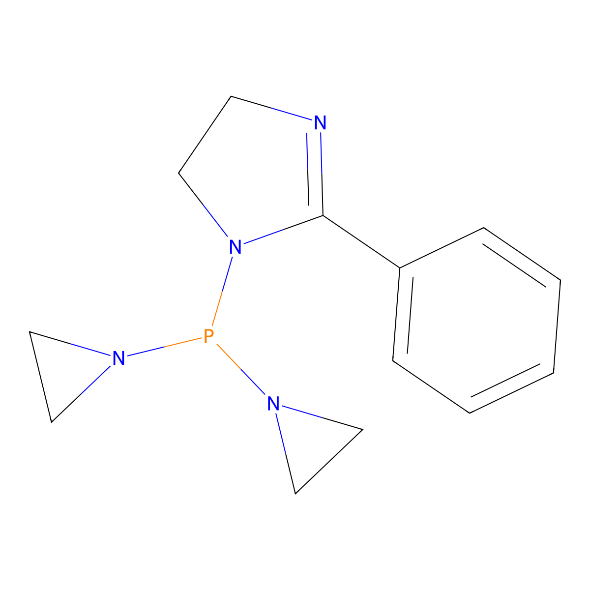 Bis(aziridin-1-yl)-(2-phenyl-4,5-dihydroimidazol-1-yl)phosphane molecular structure, CAS 399001-56-0