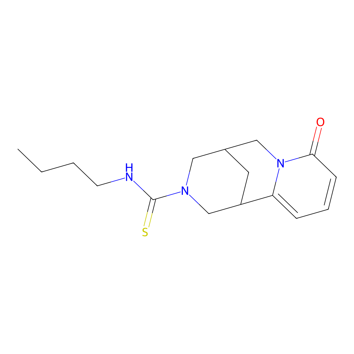 N-butyl-8-oxo-4,5,6,8-tetrahydro-1H-1,5-methanopyrido[1,2-a][1,5]diazocine-3(2H)-carbothioamide molecular structure, CAS 399001-67-3