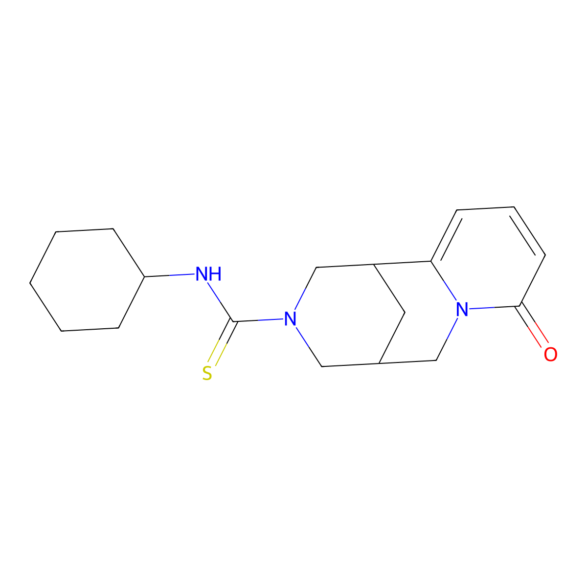 N-cyclohexyl-8-oxo-4,5,6,8-tetrahydro-1H-1,5-methanopyrido[1,2-a][1,5]diazocine-3(2H)-carbothioamide molecular structure, CAS 399001-69-5