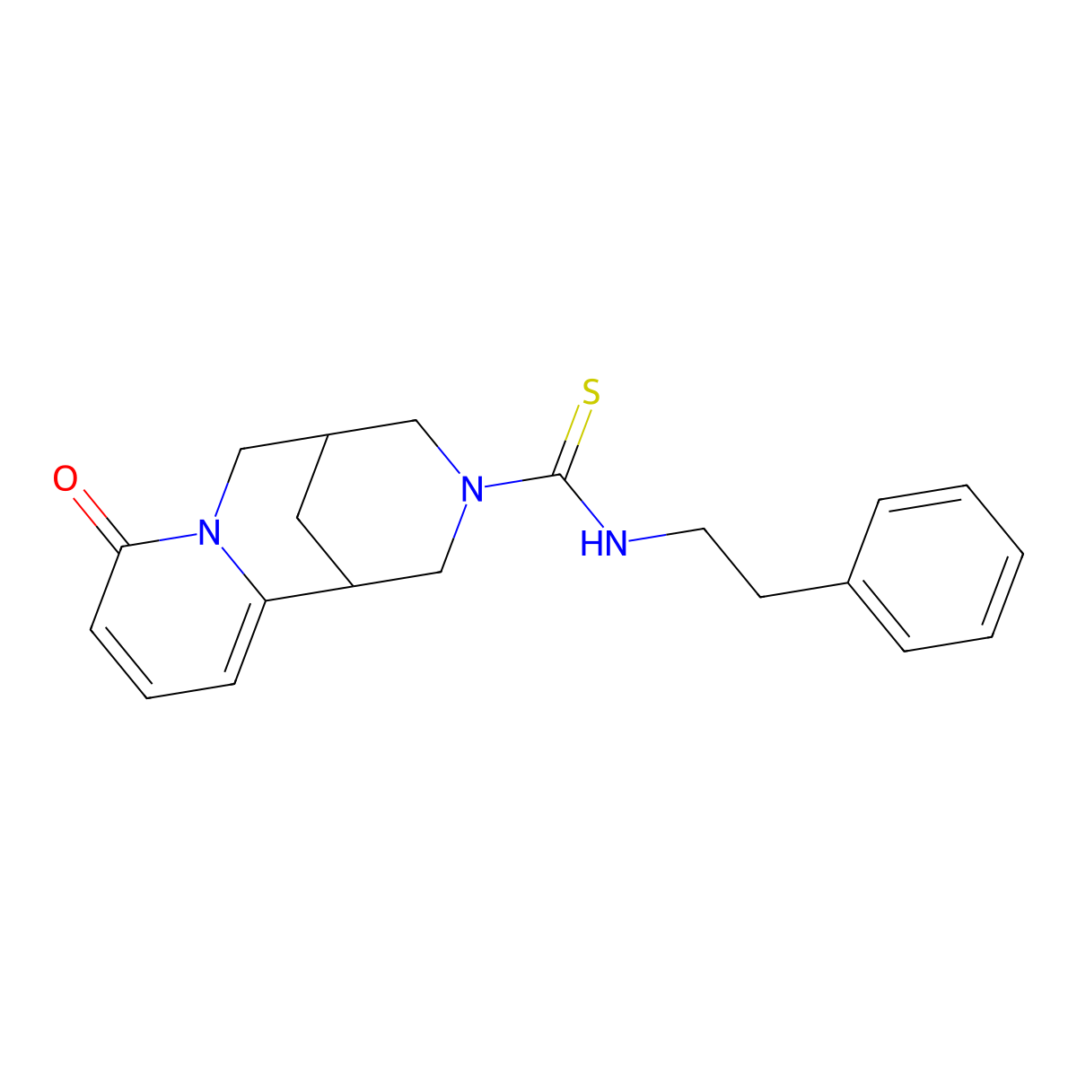 8-oxo-N-phenethyl-4,5,6,8-tetrahydro-1H-1,5-methanopyrido[1,2-a][1,5]diazocine-3(2H)-carbothioamide molecular structure, CAS 399001-75-3