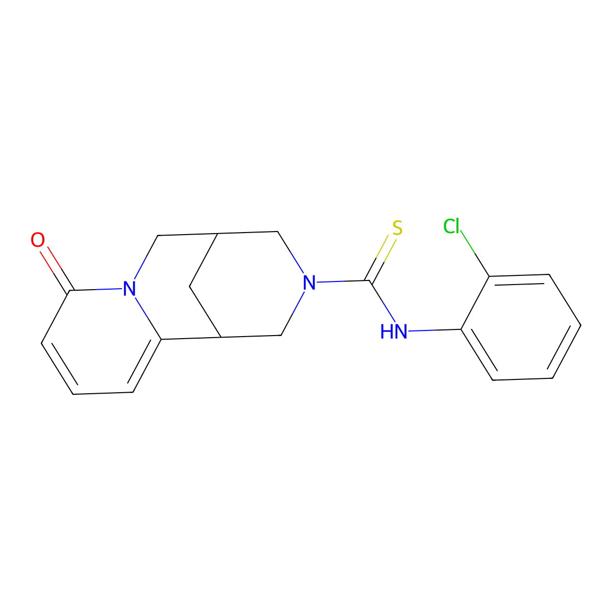 N-(2-chlorophenyl)-8-oxo-4,5,6,8-tetrahydro-1H-1,5-methanopyrido[1,2-a][1,5]diazocine-3(2H)-carbothioamide molecular structure, CAS 399001-82-2