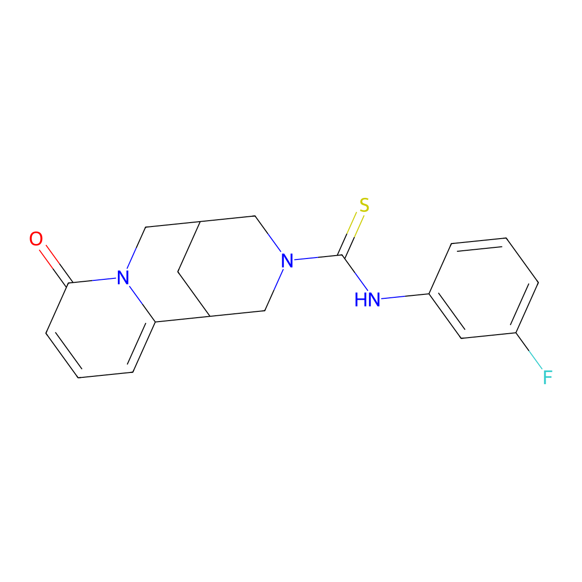 N-(3-fluorophenyl)-8-oxo-4,5,6,8-tetrahydro-1H-1,5-methanopyrido[1,2-a][1,5]diazocine-3(2H)-carbothioamide molecular structure, CAS 399001-88-8