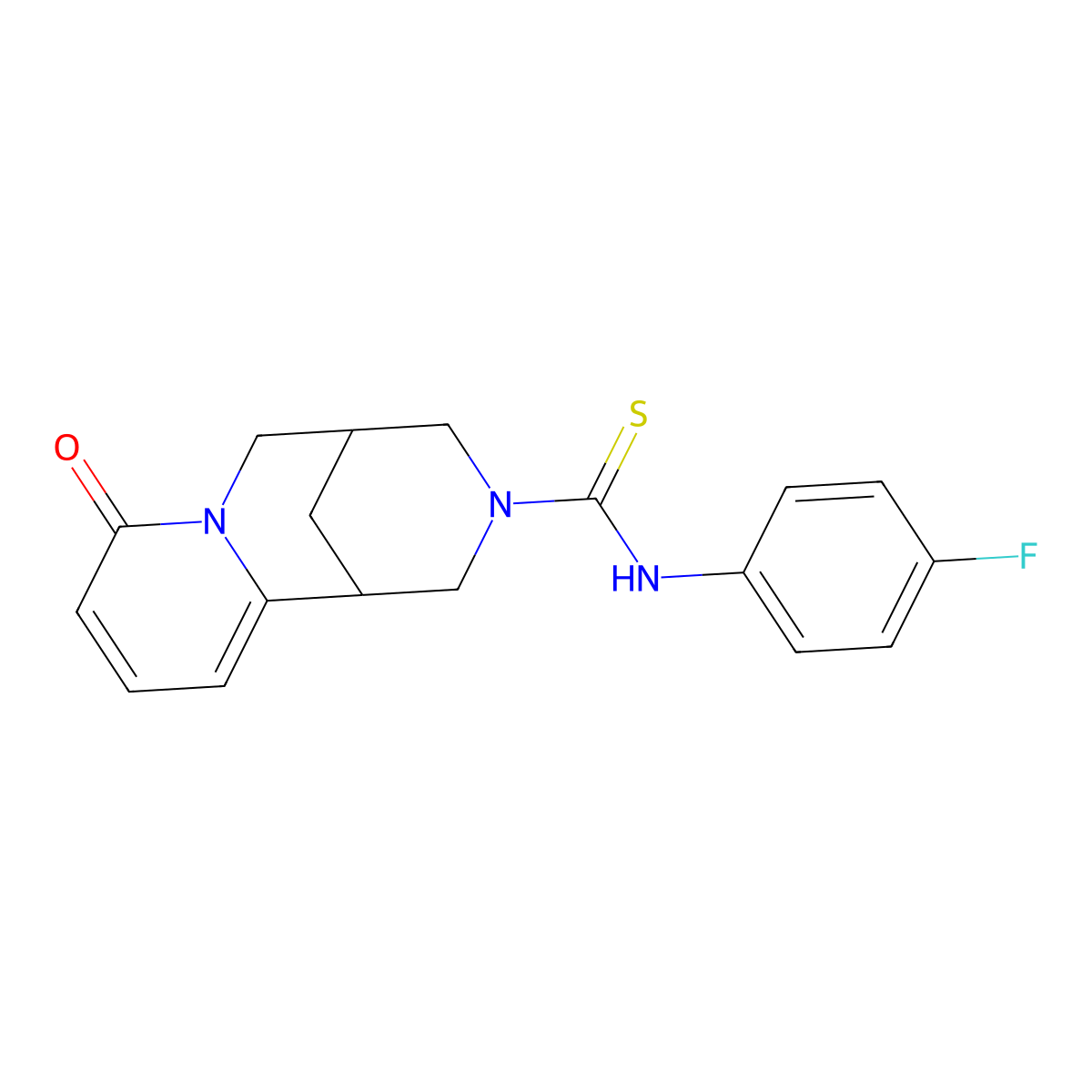 N-(4-fluorophenyl)-8-oxo-4,5,6,8-tetrahydro-1H-1,5-methanopyrido[1,2-a][1,5]diazocine-3(2H)-carbothioamide molecular structure, CAS 399001-91-3