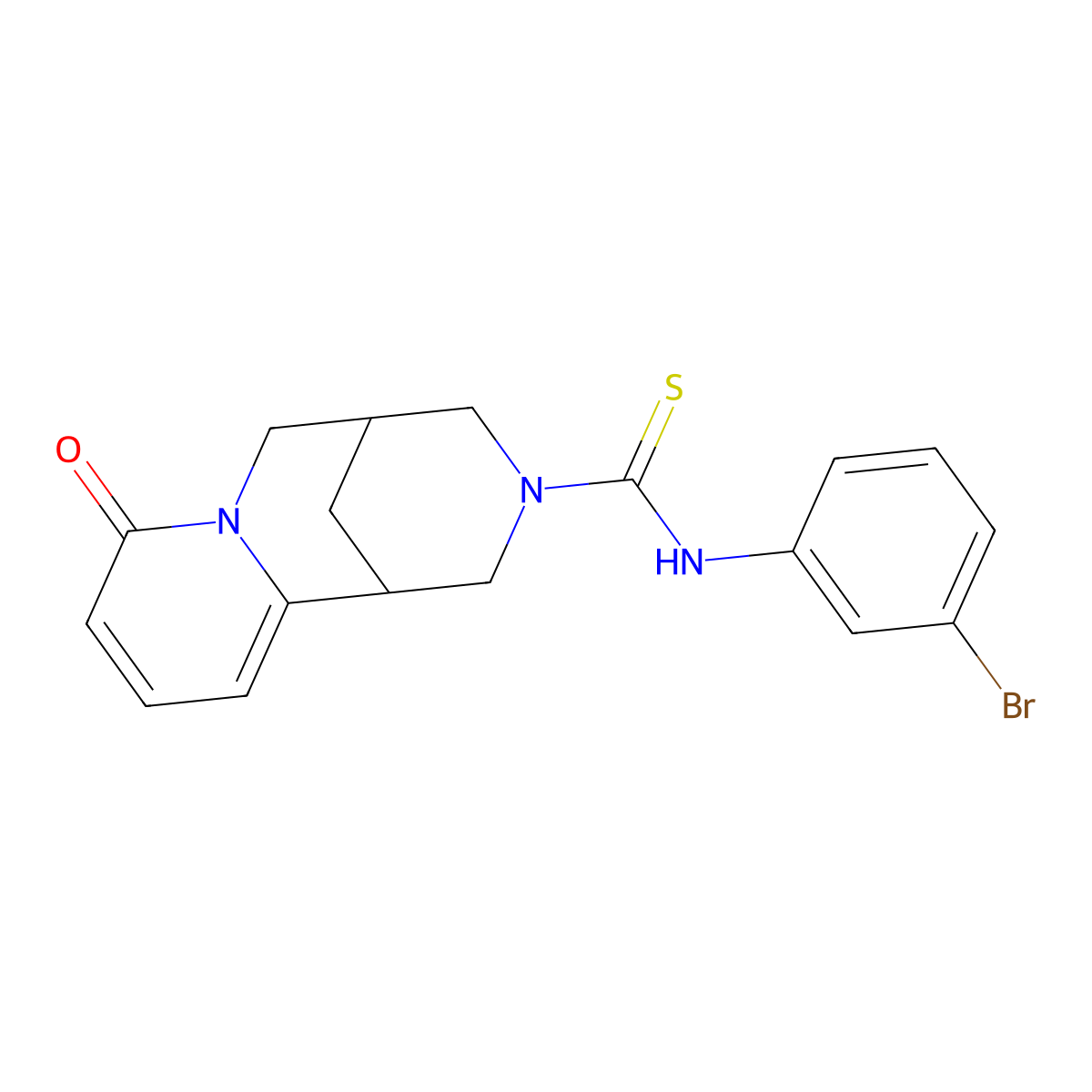 N-(3-bromophenyl)-6-oxo-7,11-diazatricyclo[7.3.1.0^{2,7}]trideca-2,4-diene-11-carbothioamide molecular structure, CAS 399001-94-6