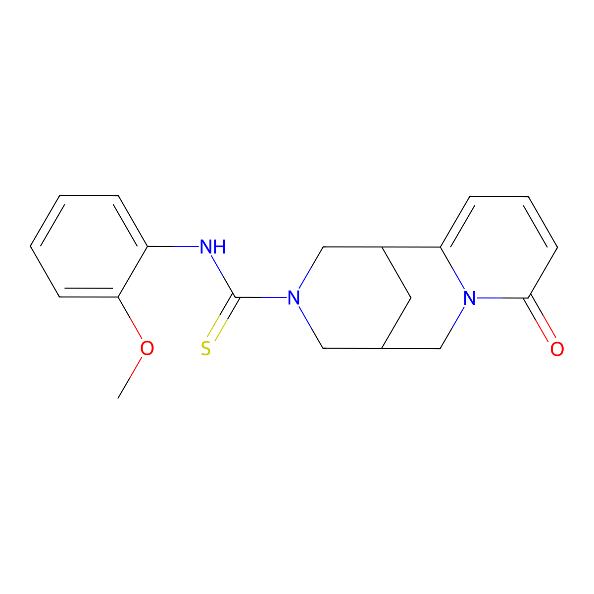 N-(2-methoxyphenyl)-8-oxo-1,5,6,8-tetrahydro-2H-1,5-methanopyrido[1,2-a][1,5]diazocine-3(4H)-carbothioamide molecular structure, CAS 399002-04-1