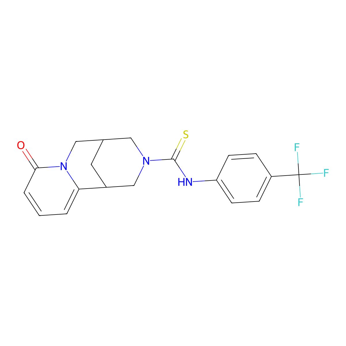 8-oxo-N-(4-(trifluoromethyl)phenyl)-4,5,6,8-tetrahydro-1H-1,5-methanopyrido[1,2-a][1,5]diazocine-3(2H)-carbothioamide molecular structure, CAS 399002-18-7