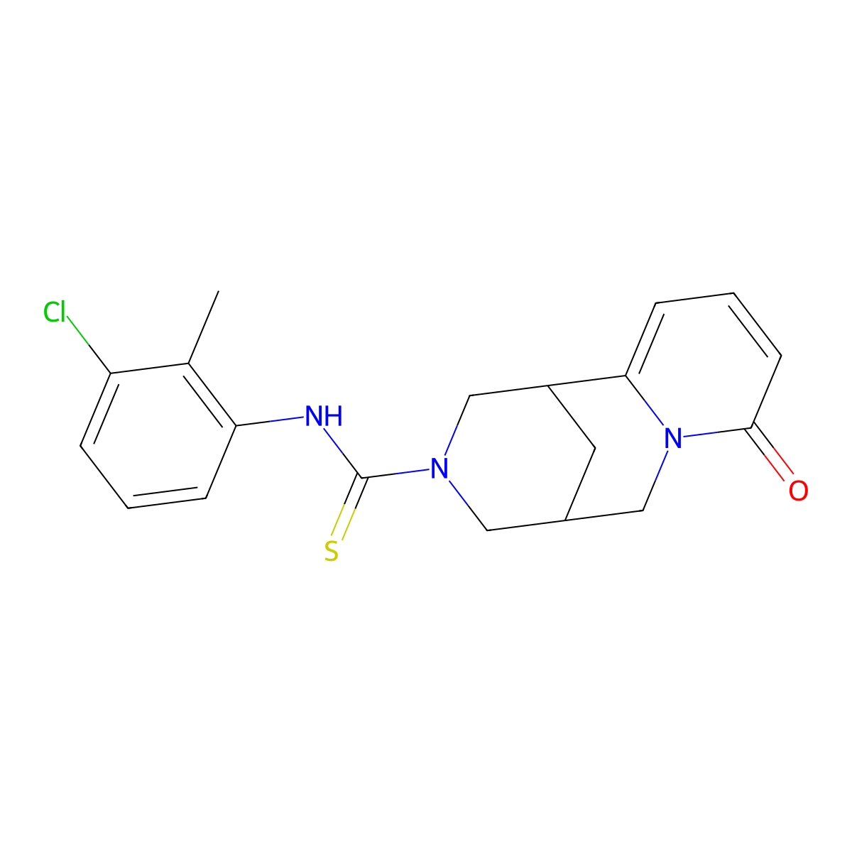 N-(3-chloro-2-methylphenyl)-8-oxo-4,5,6,8-tetrahydro-1H-1,5-methanopyrido[1,2-a][1,5]diazocine-3(2H)-carbothioamide molecular structure, CAS 399002-25-6