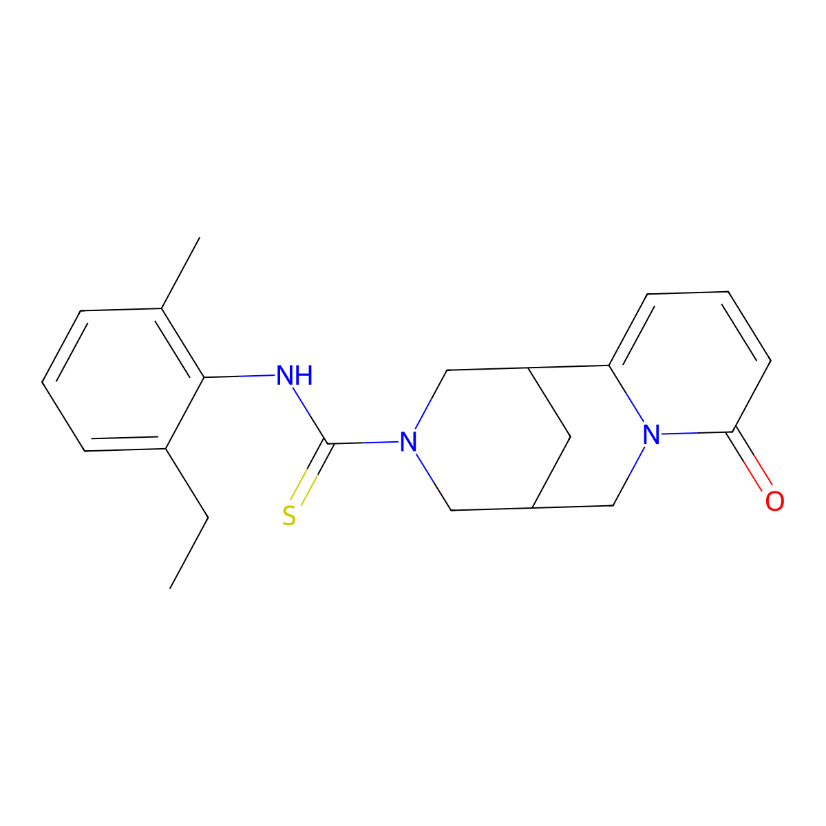 N-(2-ethyl-6-methylphenyl)-8-oxo-4,5,6,8-tetrahydro-1H-1,5-methanopyrido[1,2-a][1,5]diazocine-3(2H)-carbothioamide molecular structure, CAS 399002-38-1