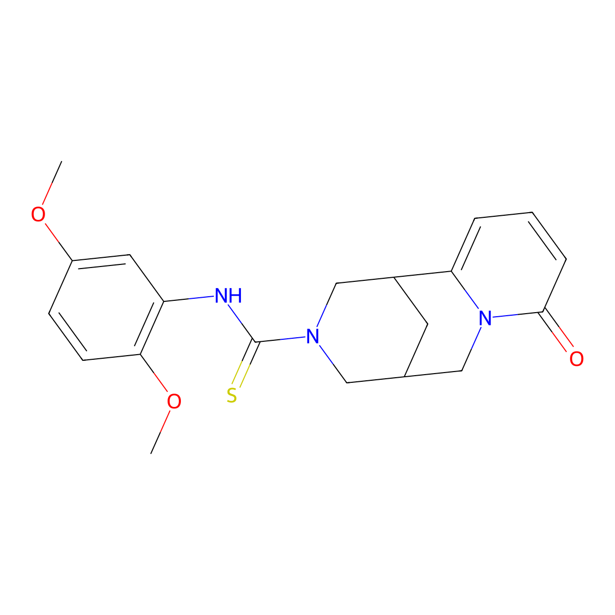 N-(2,5-dimethoxyphenyl)-8-oxo-1,5,6,8-tetrahydro-2H-1,5-methanopyrido[1,2-a][1,5]diazocine-3(4H)-carbothioamide molecular structure, CAS 399002-54-1