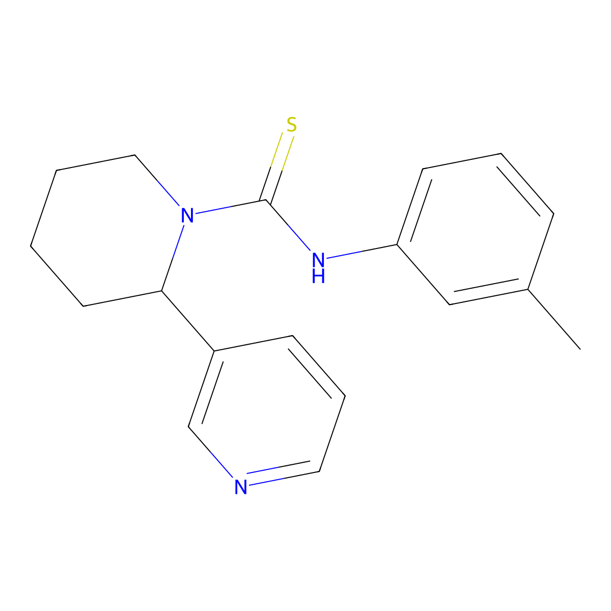 2-(pyridin-3-yl)-N-(m-tolyl)piperidine-1-carbothioamide molecular structure, CAS 399002-78-9