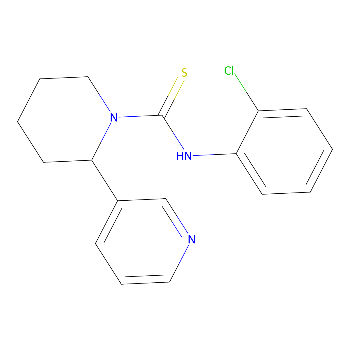 N-(2-chlorophenyl)-2-(pyridin-3-yl)piperidine-1-carbothioamide molecular structure, CAS 399002-82-5